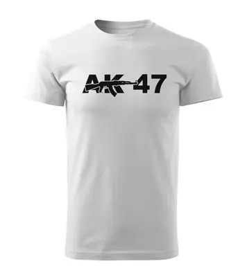 Bestseller DRAGOWA tricou ak47, alb 160g/m2