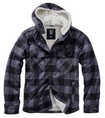 Brandit Lumberjacket geacă cu glugă, negru-gri Reducere extra