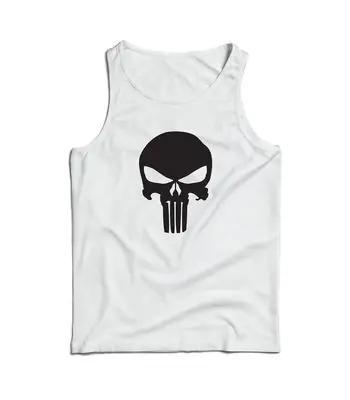 Cumpărături sigure DRAGOWA maieu pentru bărbati punisher, alb 160g/m2