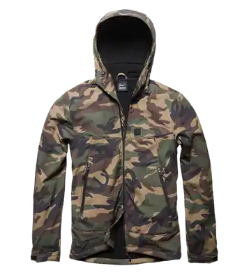 Vintage Industries Alford Softshell geacă, woodland camo Popular