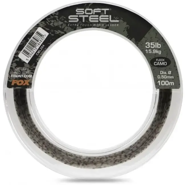 Fir Monofilament Fox Soft Steel Fleck Leader, Camo Reducere specială