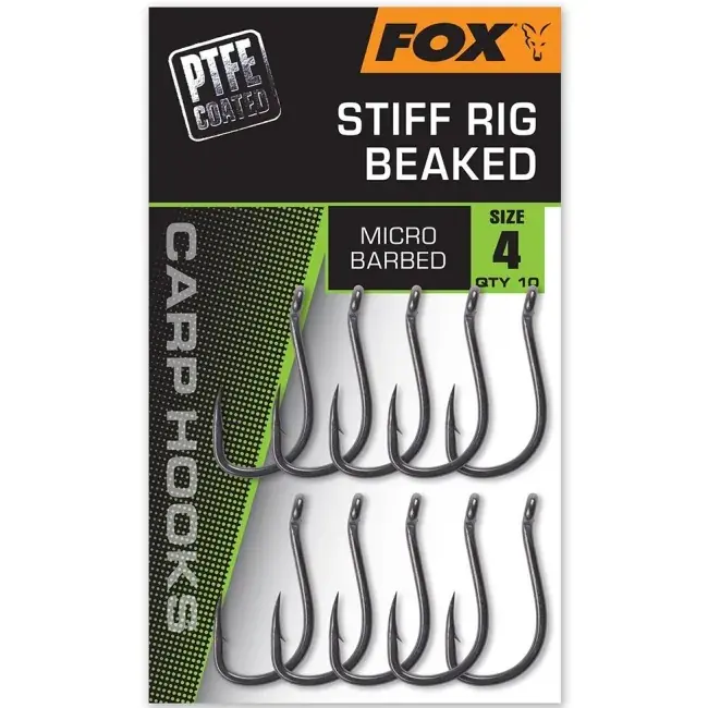 Carlige Fox Stiff Rig Beaked Micro Barbed, 10buc/plic Livrare expres