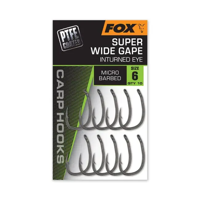 Carlige Fox Super Wide Gape Inturned Eye, 10 buc/plic Chilipir