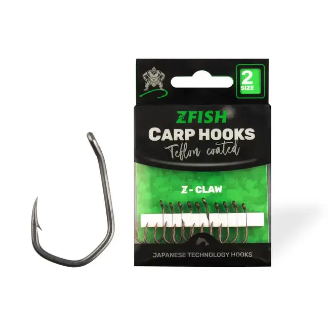 Carlige ZFish Z-Claw Teflon - Varf ascutit cu Laser, Pentru Crap Lichidare de stoc