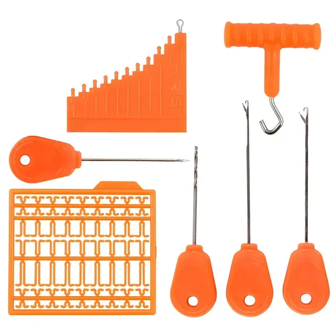 Cel mai bun preț Kit Complet Pescuit Nonstop (3 Crosete + Burghiu + Intinzator + Opritoare+Dispozitiv Legat Bucle), 7 piese/blister