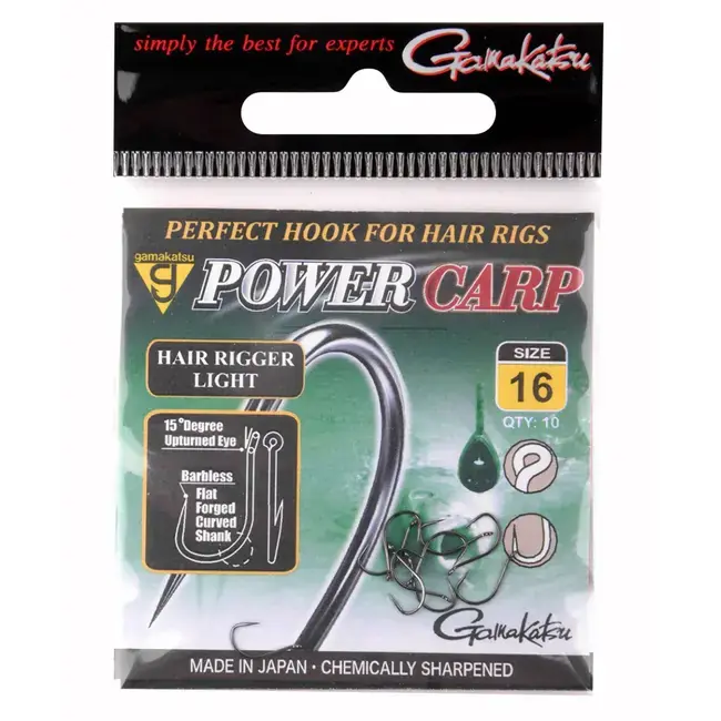 Cumpărături sigure Carlige Gamakatsu Power Carp Hair Rigger Light, 10buc/plic