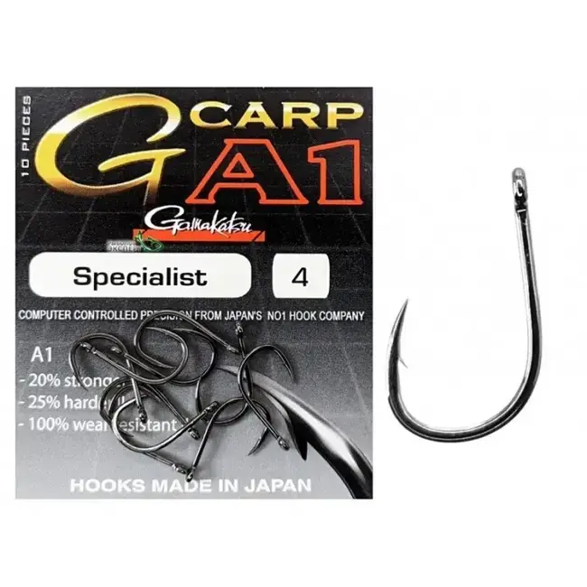 Carlige Gamakatsu A1 G-Carp Specialist, Black, 10buc/plic Preț promoțional