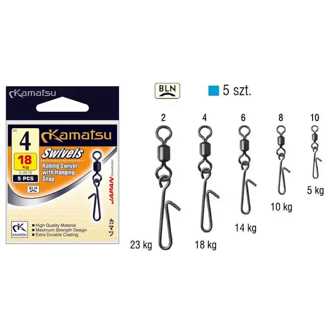 Agrafa cu Vartej Kamatsu Swivel with Hanging Snap K-3018 Plată securizată