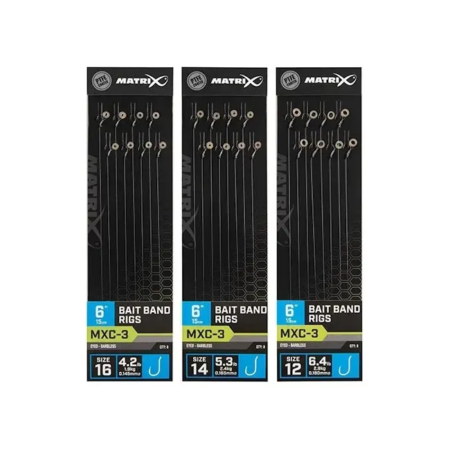 Riguri Matrix MXC-3 Barbless Bait Band Rigs, 15cm, 8buc/plic Ieftin