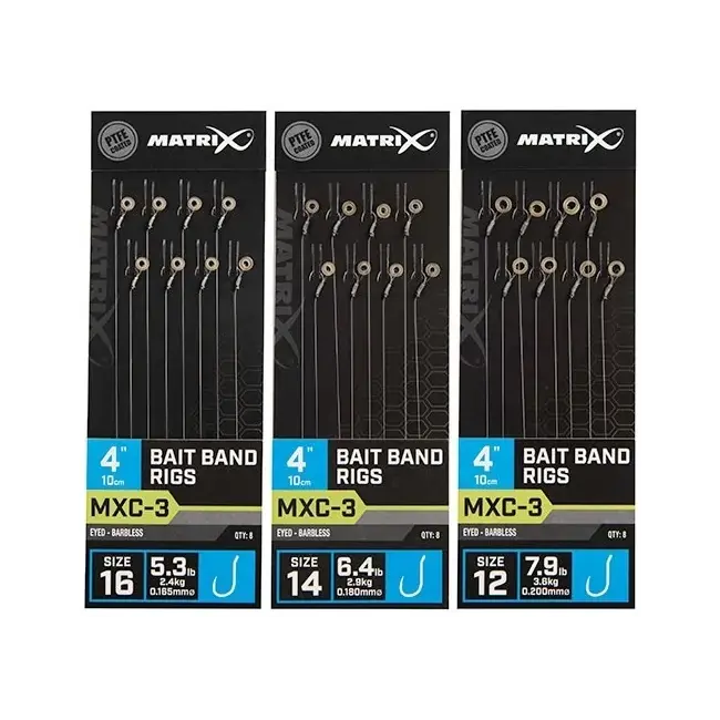 Riguri Matrix MXC-3 Barbless Bait Band Rigs, 10cm, 8buc/plic Lichidare de stoc