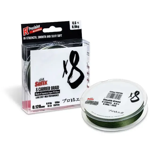 Fir Textil Sufix X8 PE Braided Cord, Stealth Green, 135m, 0.148mm 7.50kg Transport gratuit