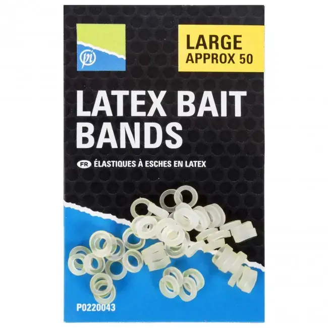 Livrare rapidă Inele Elastice Preston Latex Bait Bands, Clear, 50buc/Plic