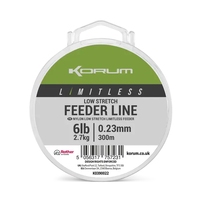 Fir Monofilament Korum Limitless Low Stretch Feeder Line, 0.23mm,2.7kg,300m Ultima șansă