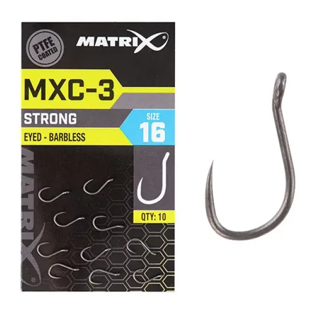 Ultima șansă Carlige Matrix MXC-3 Barbless Eyed PTFE, 10buc/plic