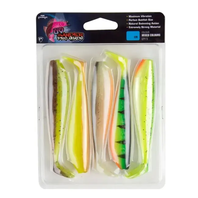 Livrare expres Set Shaduri FOX Rage Zander Pro Shad Mixed Ultra UV Colours, 7.5cm, 5buc/blister