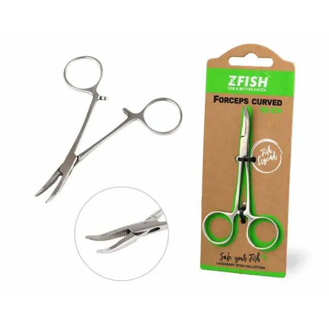 Pensa ZFish Curved Forceps 10cm – Pensa Compacta pentru Extractie Cumpărături sigure