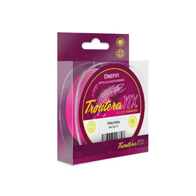 Ofertă Fir textil Delphin Troutera NX Roz – 135m, spinning ultra-light