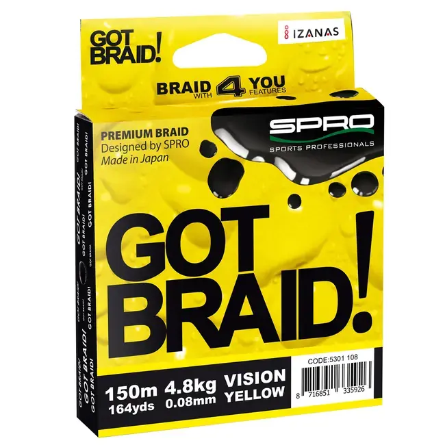 Fir Textil Spro Got Braid, Galben, 150m Lichidare de stoc