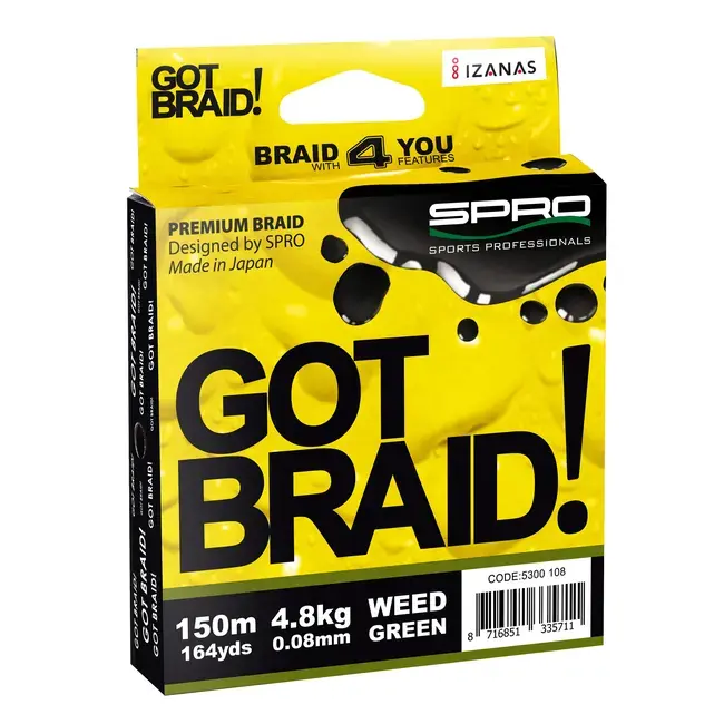 Fir Textil Spro Got Braid, Green, 150m Ofertă specială