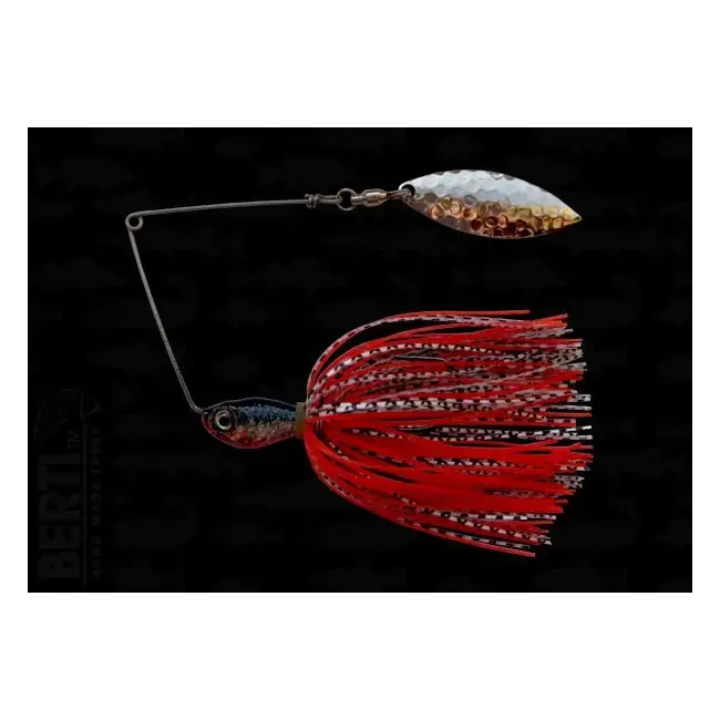 Reducere extra Bertilure Spinnerbait Salcie nr.2 11gr Skirt Siliconic Alb/Negru-Rosu