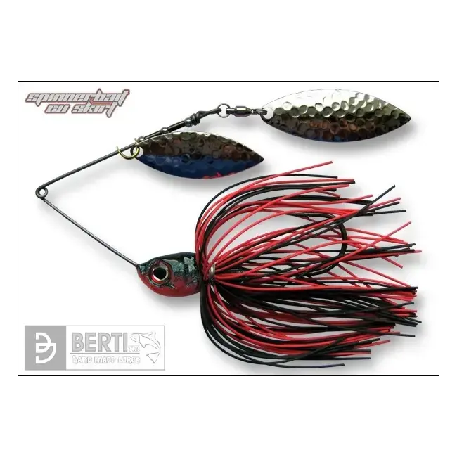 Spinnerbait cu Skirt Berti Salcie Salcie, Rosu/Negru, 14g Reducere extra