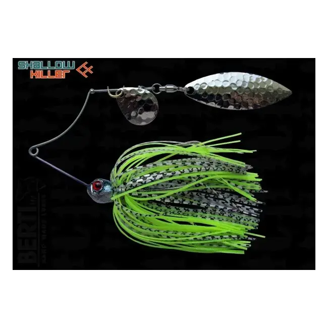 Spinnerbait Berti Shallow Killer Colorado Salcie, Alb/Negru/Chartreuse, 7g Ofertă limitată