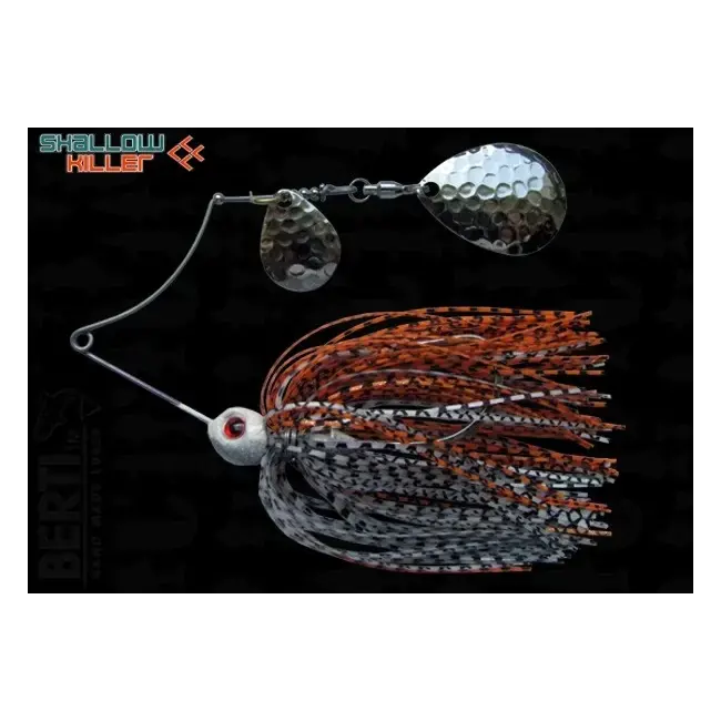 Expediere rapidă Spinnerbait Berti Shallow Killer Colorado Colorado, Alb/Negru-Portocaliu/Negru, 11g
