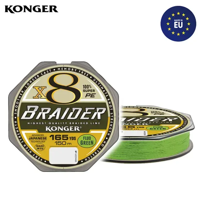 Fir Textil Konger Braider X8 Lime Green 150m Cel mai vândut