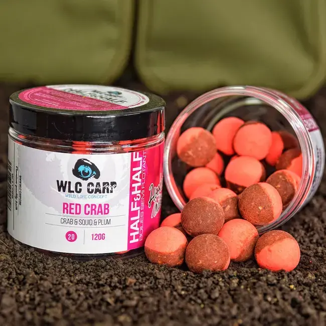 Boilies de Carlig WLC Carp Half&Half, 20mm, 120g,Red Crab Lichidare de stoc