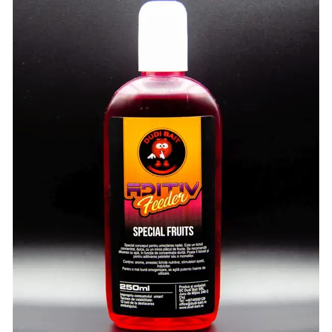 Aditiv Lichid Dudi Bait Feeder, 250ml, Fructe Speciale Disponibil imediat