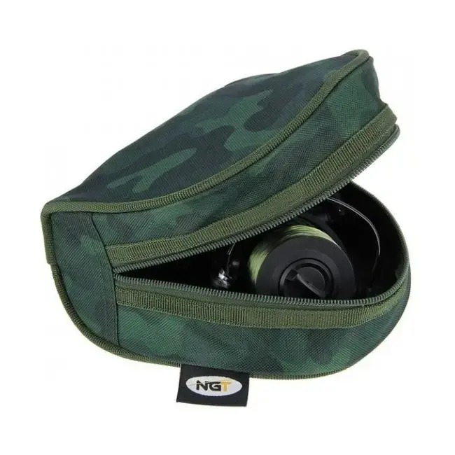 Husa pentru Mulineta NGT Reel Case, Camo, 17x18x9cm Ofertă exclusivă
