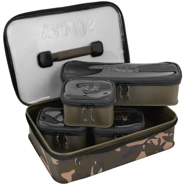 Preferatul clienților Set Genti Impermeabile Fox Aquos Camo Accessory Bag System, 37x26x7cm
