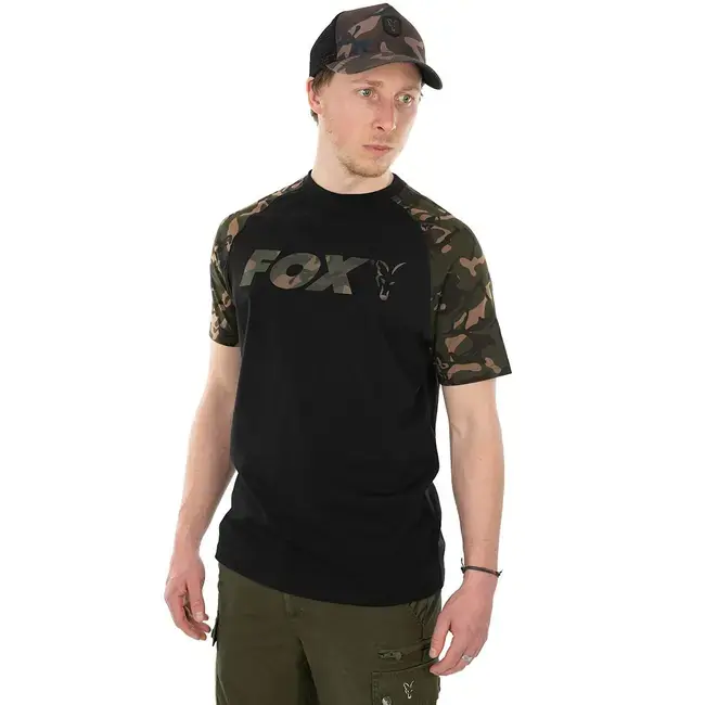 Tricou Fox Raglan T-Shirt Black/Camo Transport gratuit