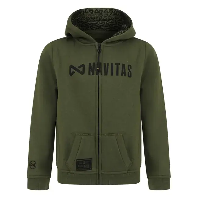Hanorac de Copii Navitas Core Kids Green Zip Hoody. Reduceri