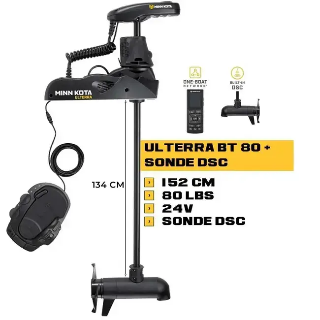 Minn Kota Ulterra BT 80 Lbs GPS ,24V, 152 cm– Motor Electric cu Sonda Sonar Integrata DSC Doar azi