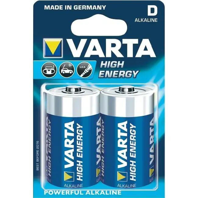 Baterie Alcalina Varta High Energy D Mono LR20, 2buc/blister Cel mai vândut
