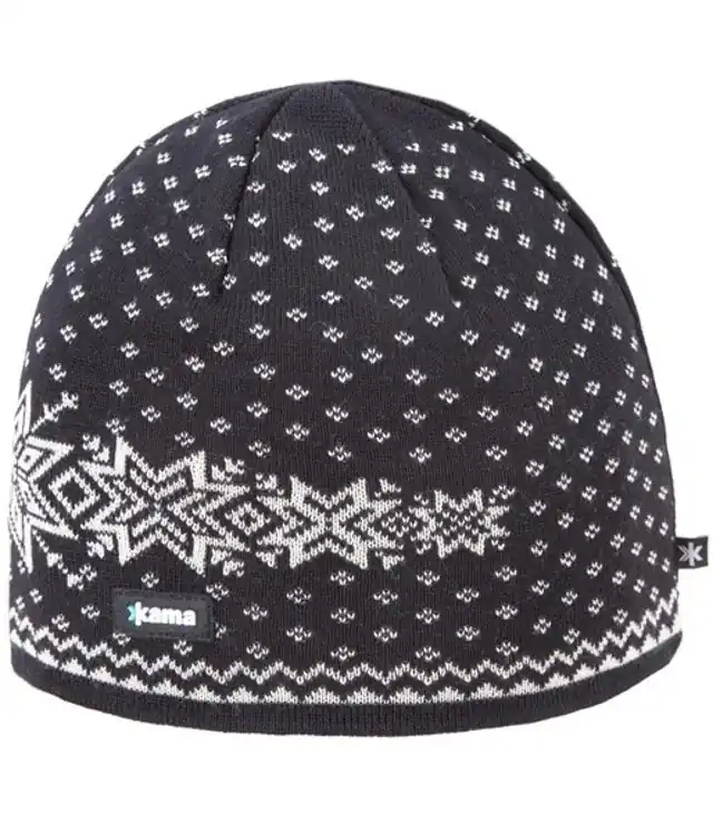 Căciulă KAMA CANVAS MERINO CAP A128 Uni, black Popular
