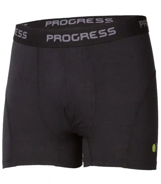 Boxeri Progress E SKN MEN'S BOXERS WITH BAMBUS Man, black Ofertă de sezon