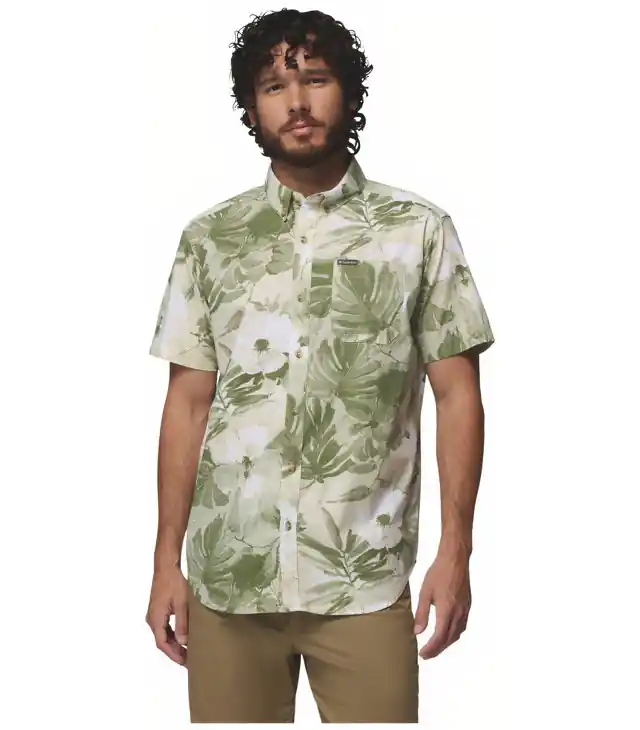 Reducere de preț Cămașă de drumeție pentru bărbați COLUMBIA RAPID RIVERS PRINTED SHORT SLEEVE SHIRT, safari, flowerbl