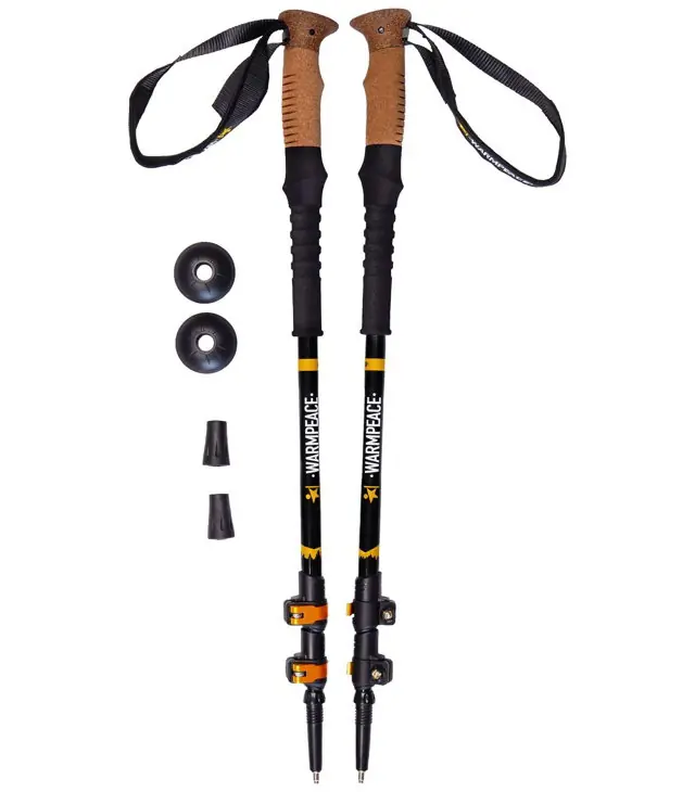 Retur gratuit Bețe de trekking WARMPEACE HIKER Uni, black/yellow