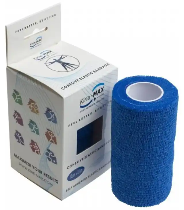 Bandaj KINE-MAX COHESIVE ELASTIC BAND. 10CM X 4.5M ALBASTRU Expediere rapidă