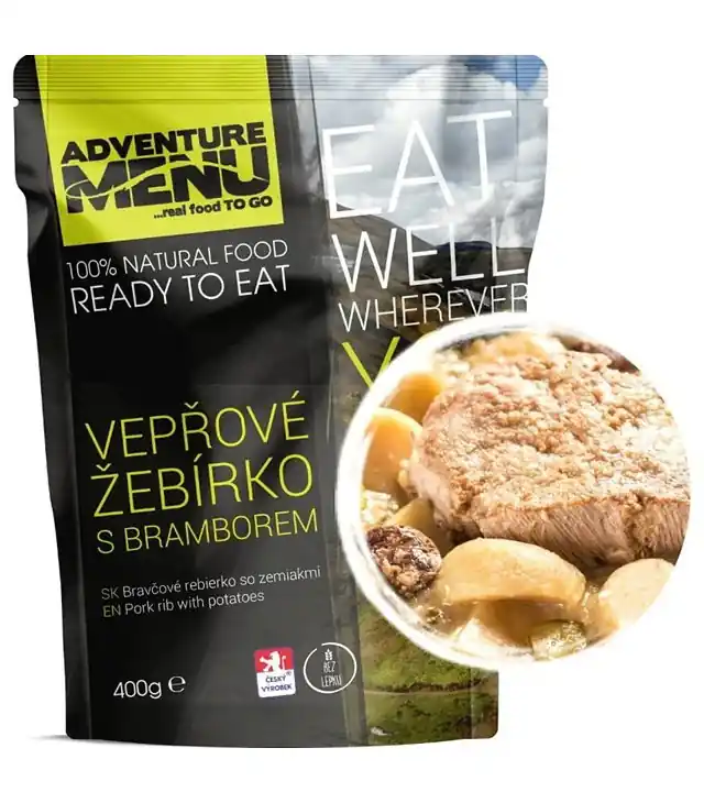 Mâncare deshidratatăADVENTURE MENU COSTE DE PORC CU CARTOFI Ofertă limitată