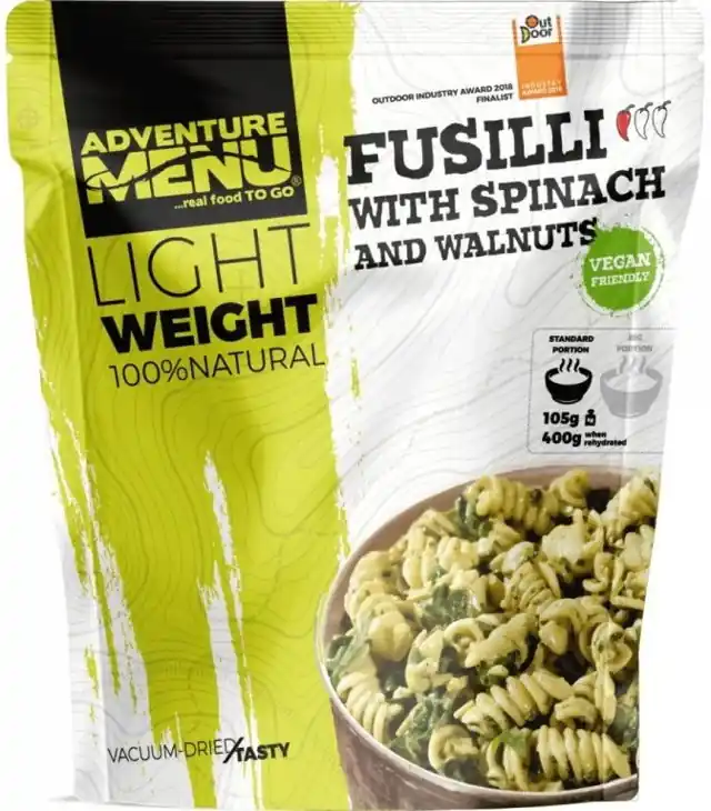 Preferatul clienților Nutritie MENIU AVENTURA LW FUSILLI CU SPANAC SI PUI. NUCI 2P