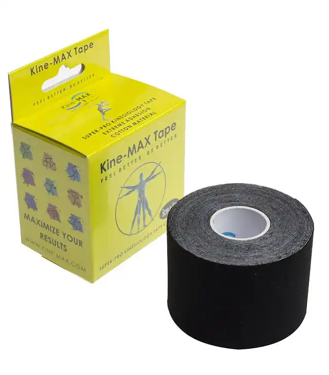 Bandă  kinesiologică  KINE-MAX SUPER-PRO COTTON ČERNÁ Reducere de preț