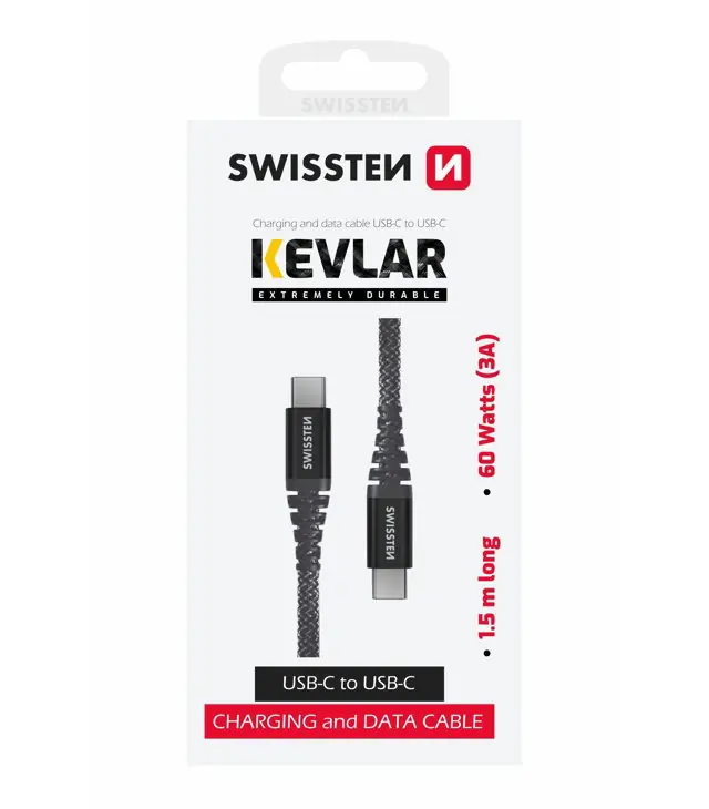 Ofertă specială Cablu Swissten CABLU DE DATE KEVLAR USB-C/USB-C 1,5M Uni