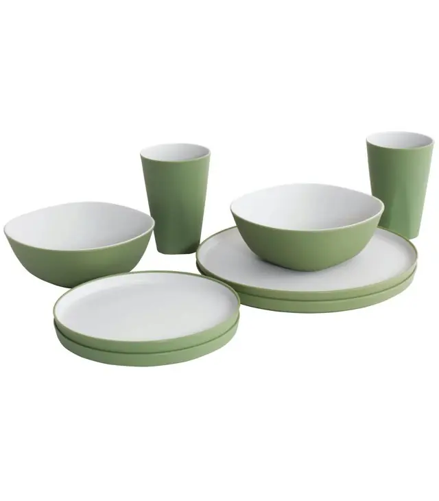 Mai ieftin Set de farfurii OUTWELL GALA 2 PERSONA DINNER SET Uni, green & grey