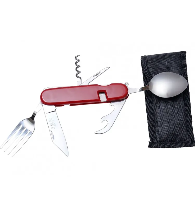 Plată securizată Briceag multifunctional cu tacamuri si husa Joker