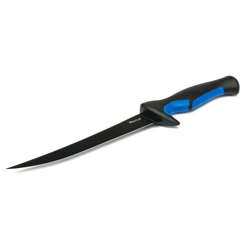 Ultima șansă CUTIT DE FILETAT MUSTAD, LAMA TEFLONATA 20.3 CM, ALBASTRU, CU TEACA