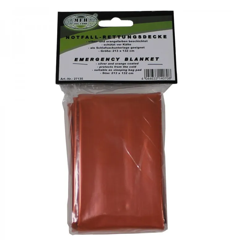 Doar azi Folie supravietuire, accidente, soc, arsuri, semnalizare rosie, 213 x 132 cm, 100 grame MFH