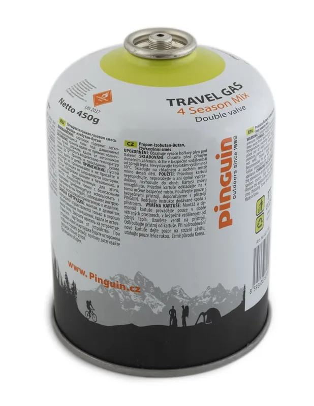 Promoție Butelie gaz camping Pinguin Travel Gas 450 g cu filet